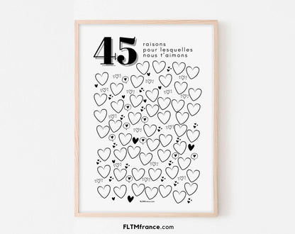 Affiche 45 raisons pour lesquelles nous t’aimons - Livre d'or 45 ans FLTMfrance