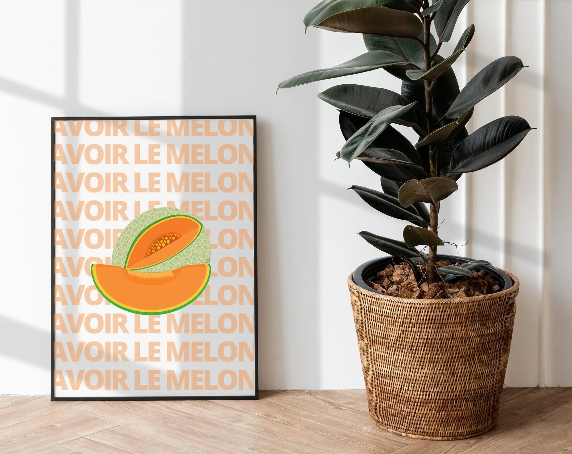 Affiche Avoir le melon - Expression culinaire Française FLTMfrance