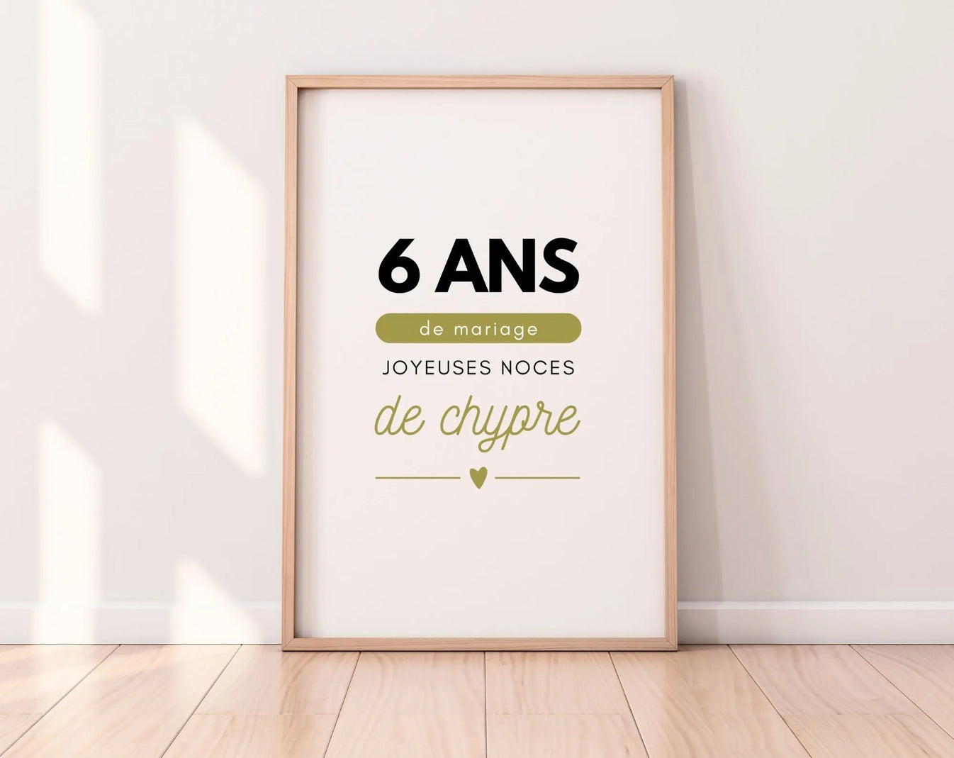 6 ans de Affiche Noces de chypre - Cadeau anniversaire de – FLTM