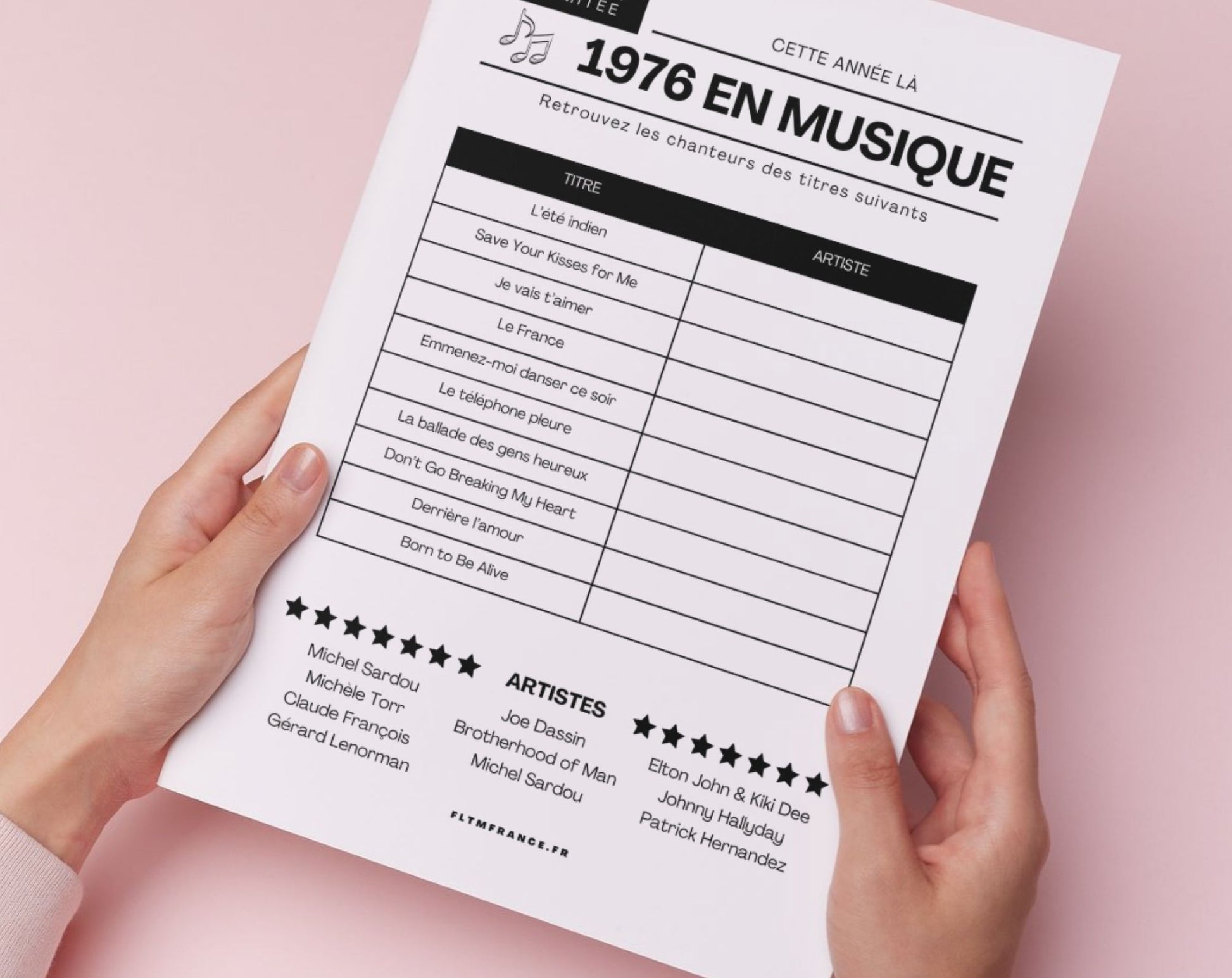 Jeu anniversaire année 1976 - 10 jeux à imprimer pour fêter les 50 ans FLTM