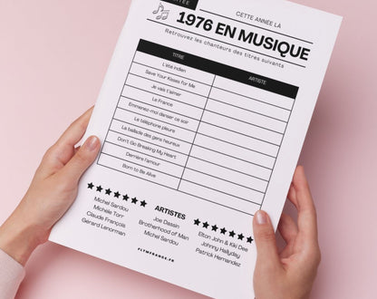 Jeu anniversaire année 1976 - 10 jeux à imprimer pour fêter les 50 ans FLTM