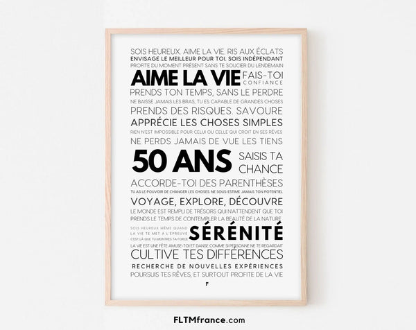 50 ans les mots - Affiche anniversaire