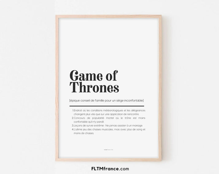 Affiche définition GOT - Game of Thrones | FLTM