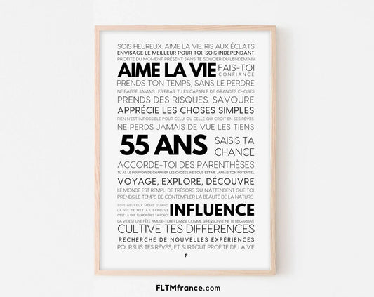 55 ans les mots - Affiche anniversaire FLTMfrance