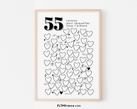 Affiche 55 raisons pour lesquelles nous t’aimons - Livre d'or 55 ans FLTMfrance