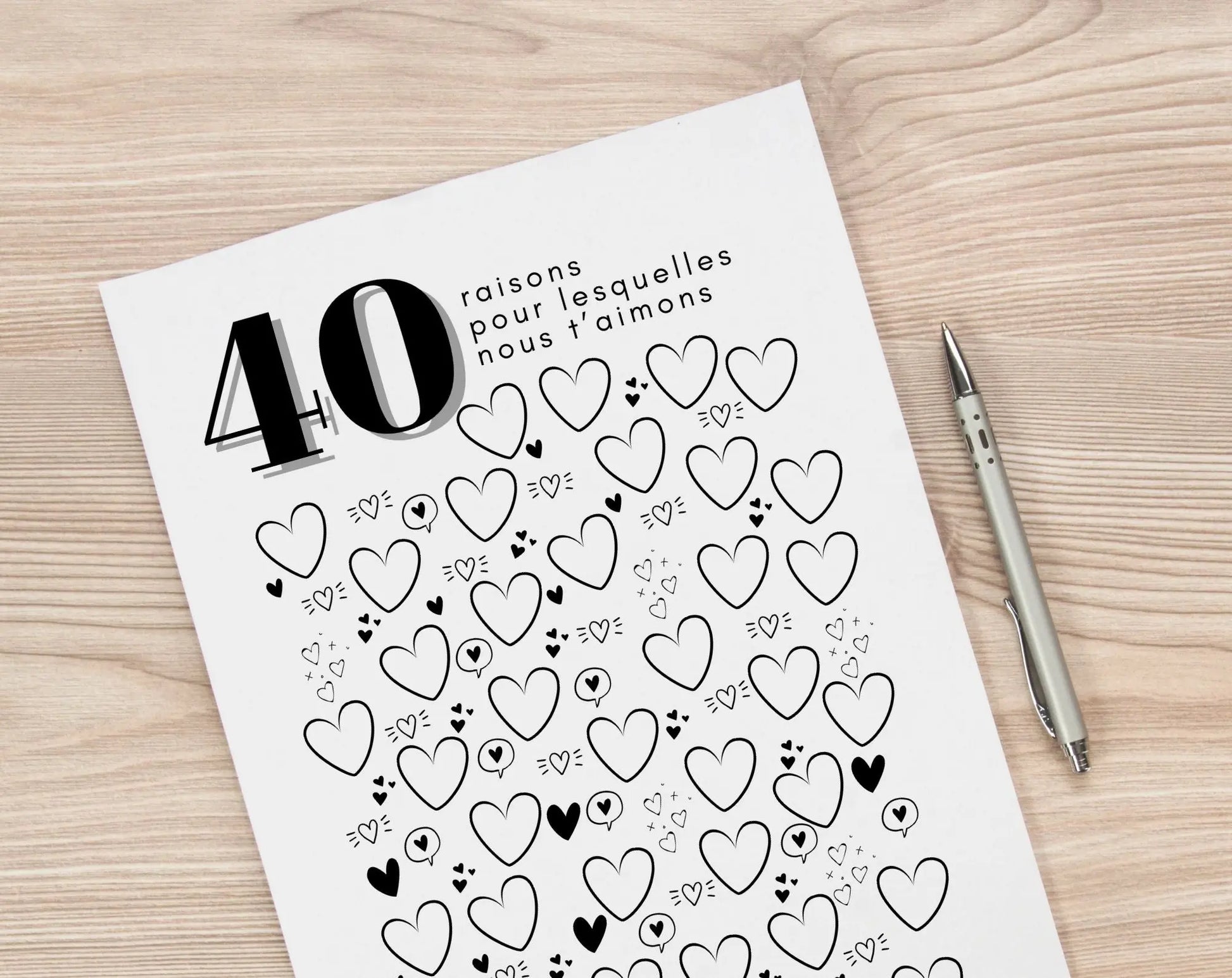 Affiche 40 raisons pour lesquelles nous t’aimons - Livre d'or 40 ans FLTMfrance
