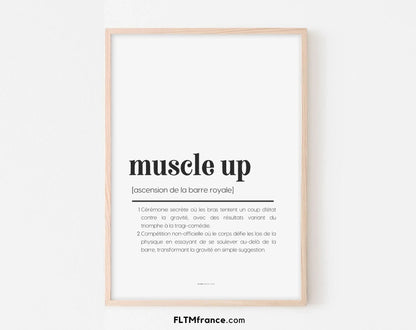 Affiche définition muscle up - Affiche définition humour sport FLTMfrance