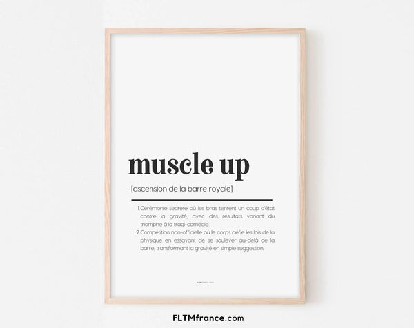 Affiche définition muscle up - Affiche définition humour sport