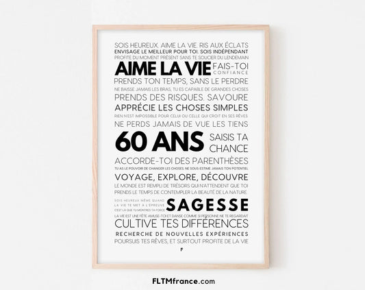 60 ans les mots - Affiche anniversaire FLTMfrance