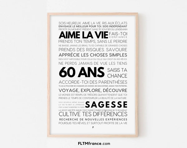 60 ans les mots - Affiche anniversaire
