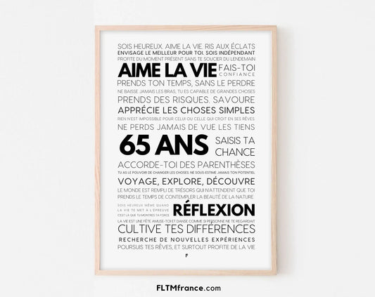 65 ans les mots - Affiche anniversaire FLTMfrance