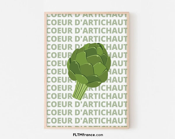 Affiche Cœur d'artichaut - Expression culinaire Française