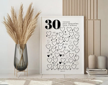 Affiche 30 raisons pour lesquelles nous t’aimons - Livre d'or 30 ans FLTMfrance