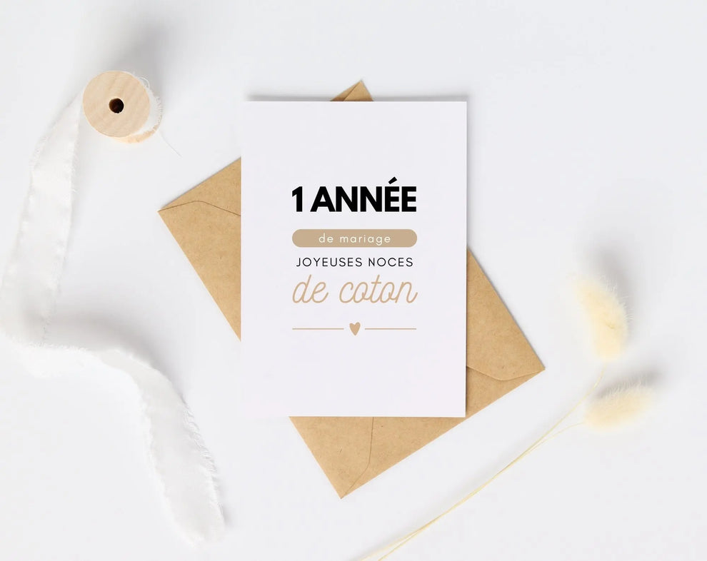 Affiche personnalisée Joyeuses Noces de coton - 1 an de mariage - – FLTM