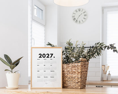 Calendrier 2027 minimaliste - Affiche 2027 à imprimer
