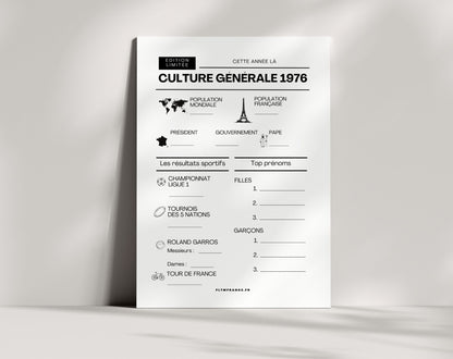 Jeu anniversaire année 1976 - 10 jeux à imprimer pour fêter les 50 ans FLTM