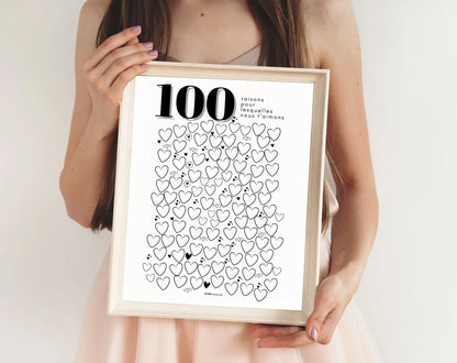 Affiche 100 raisons pour lesquelles nous t’aimons - Livre d'or 100 ans FLTMfrance