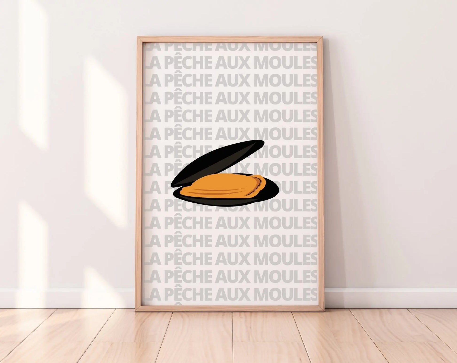 Affiche A la pêche aux moules - Expression culinaire Française FLTMfrance