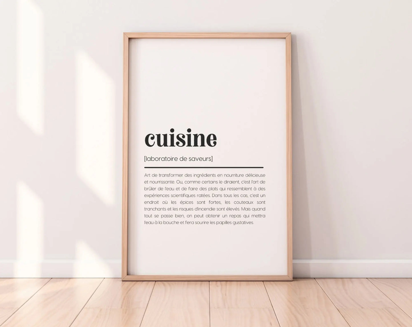 Affiche définition cuisine - Affiche définition humour FLTMfrance