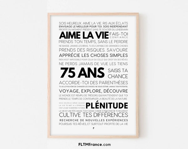 75 ans les mots - Affiche anniversaire