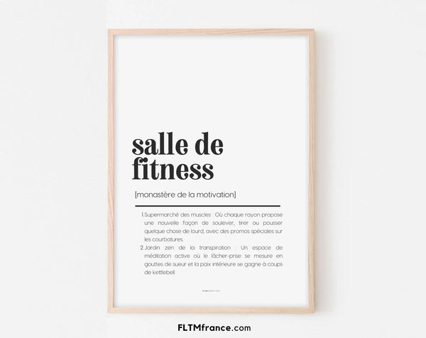 Affiche définition salle de fitness - Affiche humoristique sur le sport