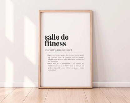 Affiche définition salle de fitness - Affiche définition humour sport FLTMfrance