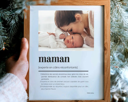 Affiche définition Maman personnalisable - Cadeau personnalisé FLTMfrance