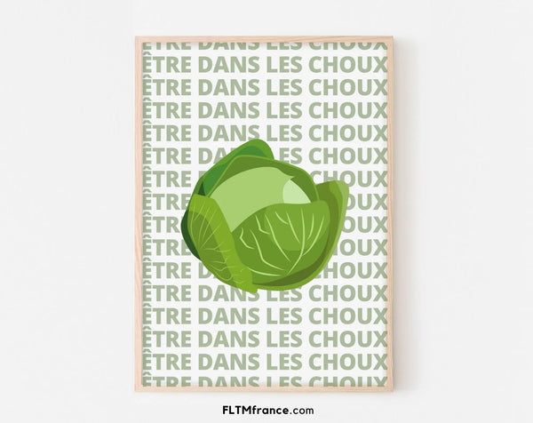Affiche Être dans les choux - Expression culinaire Française