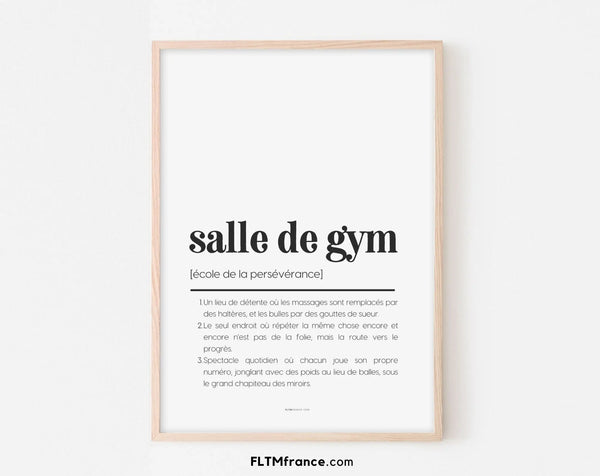 Affiche définition salle de gym - Affiche définition humour sport