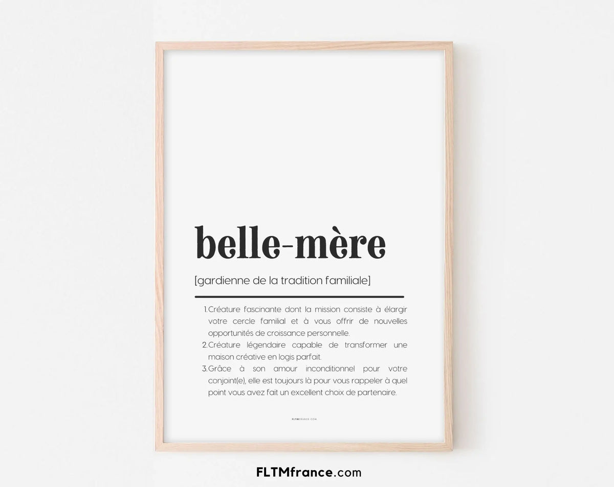 Affiche définition belle-mère - Affiche définition humour famille - – FLTM