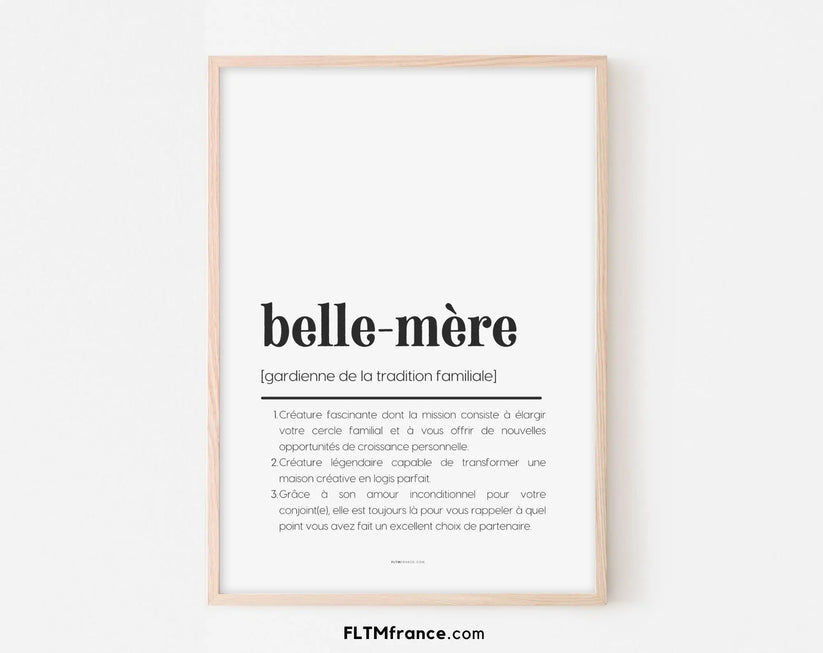 Affiche définition belle-mère - Affiche définition humour famille - – FLTM