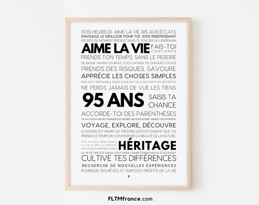 95 ans les mots - Affiche anniversaire FLTMfrance