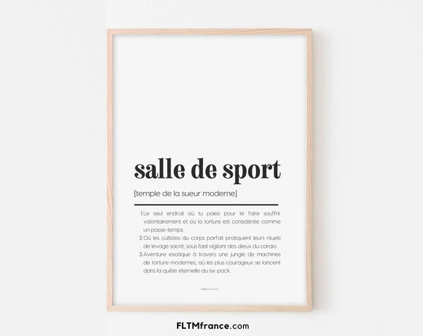 Affiche définition salle de sport - Affiche définition humour sport