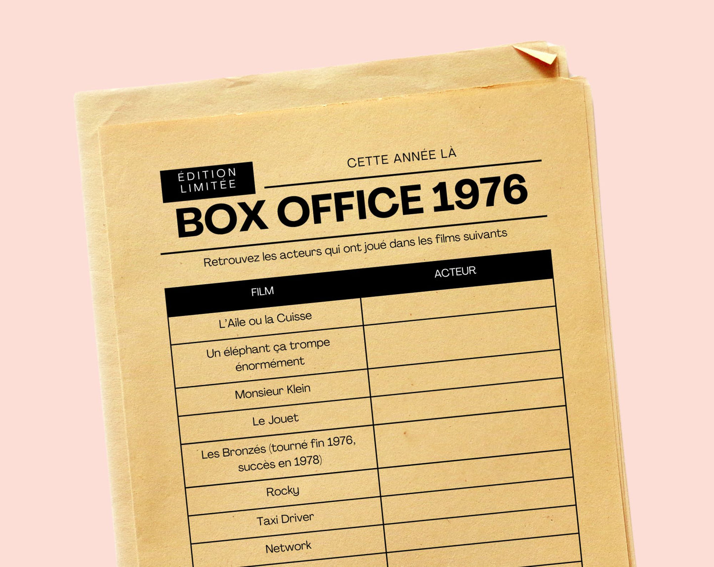 Jeu anniversaire année 1976 - 10 jeux à imprimer pour fêter les 50 ans FLTM