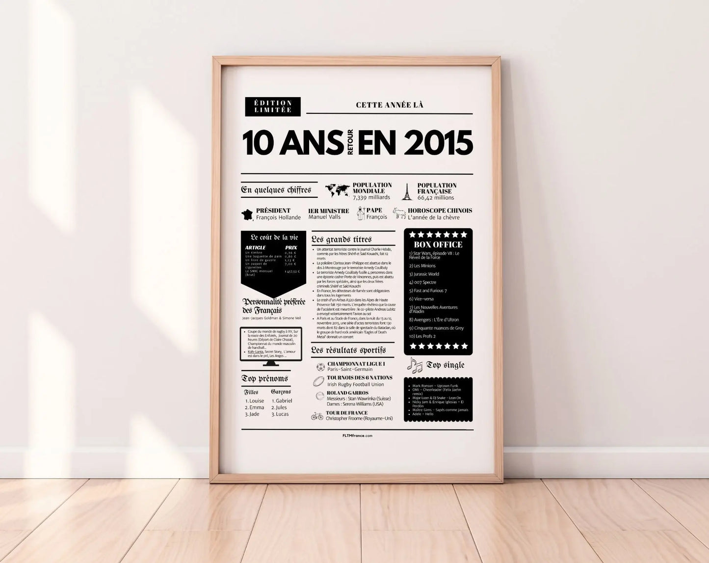 Affiche 10 ans retour en 2015 - Journal de l'année FLTMfrance