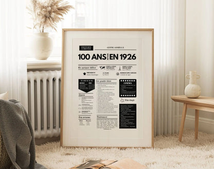 Affiche 100 ans retour en 1926 - Journal de l'année FLTM