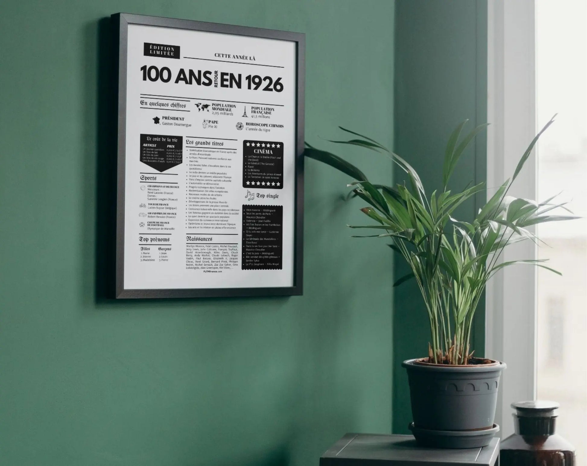 Affiche 100 ans retour en 1926 - Journal de l'année FLTM