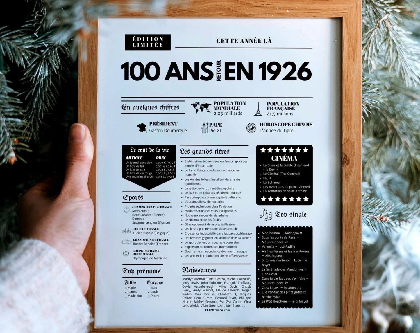Affiche 100 ans retour en 1926 - Journal de l'année FLTM
