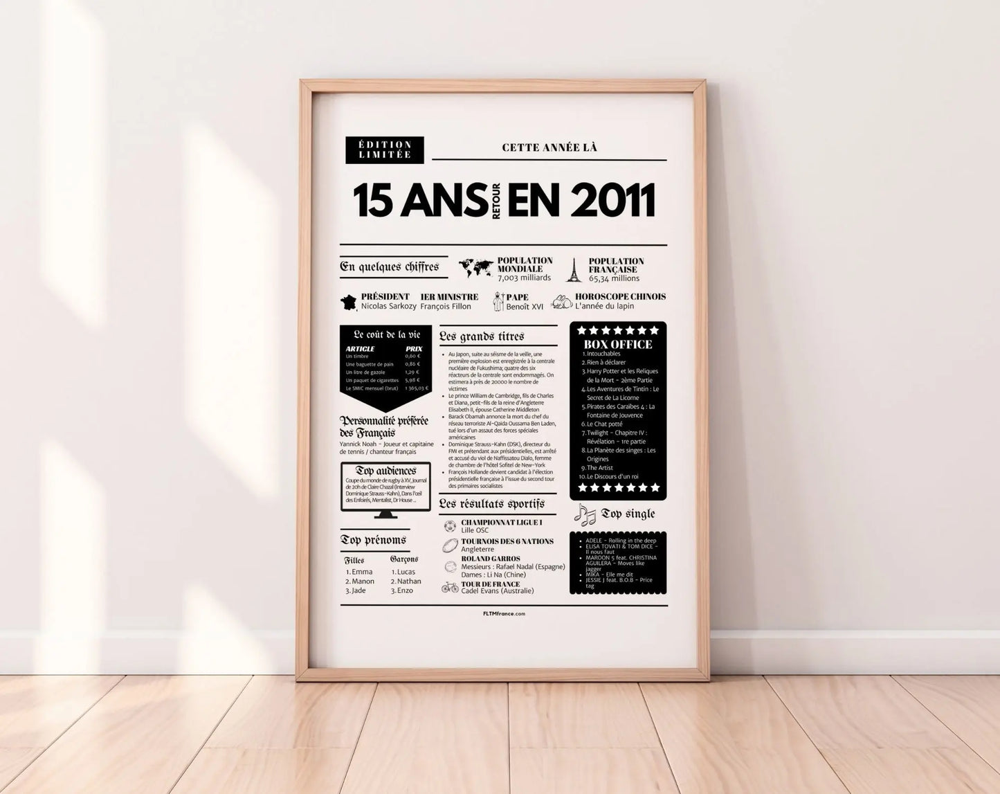 Affiche 15 ans retour en 2011 - Journal de l'année FLTM