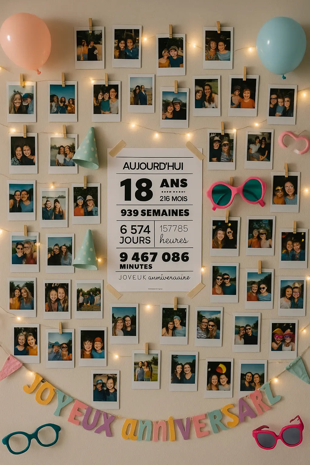 Affiche 18 ans, 216 mois, 939 semaines - Anniversaire 18 ans FLTMfrance