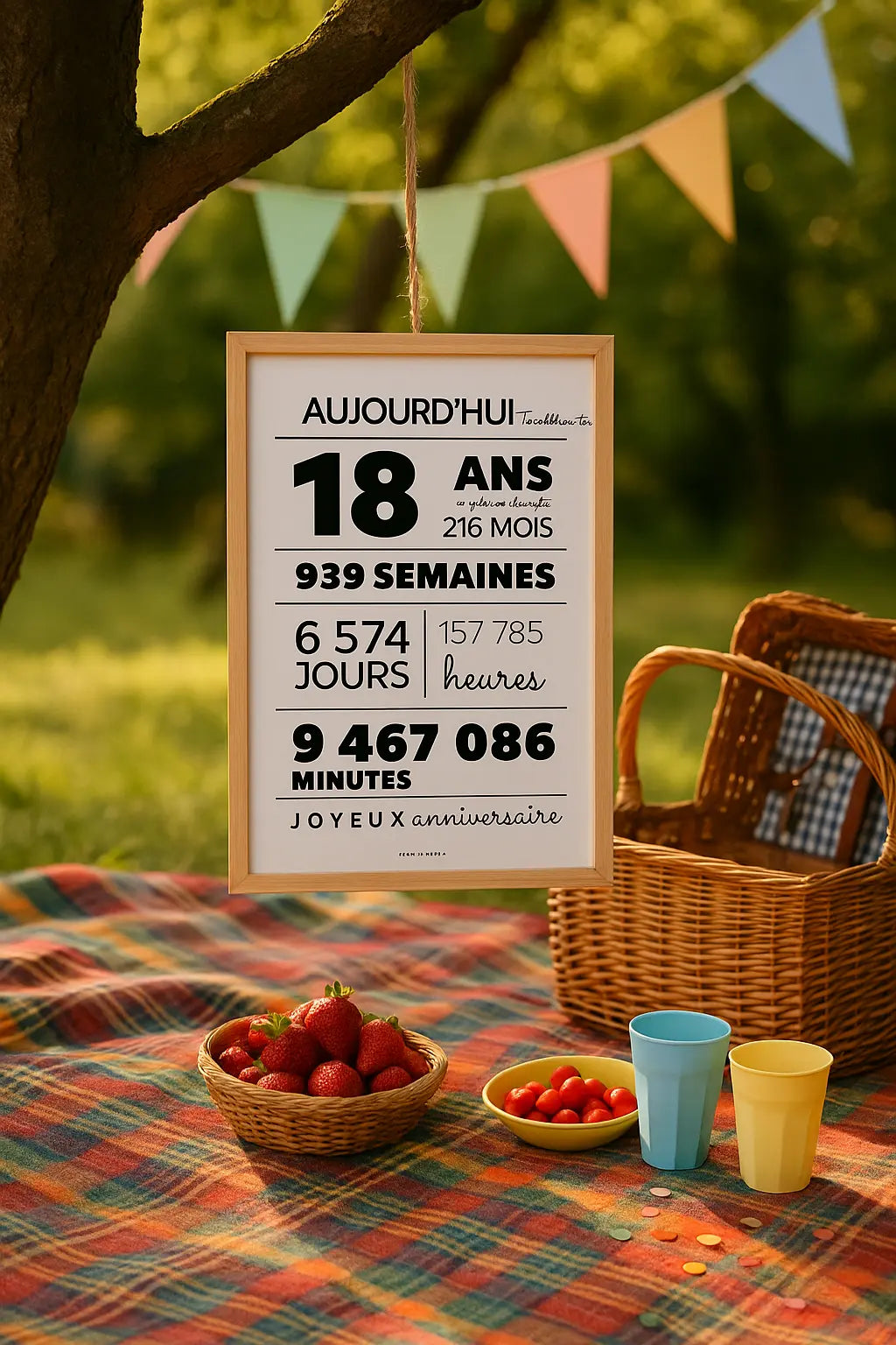 Affiche 18 ans, 216 mois, 939 semaines - Anniversaire 18 ans FLTMfrance