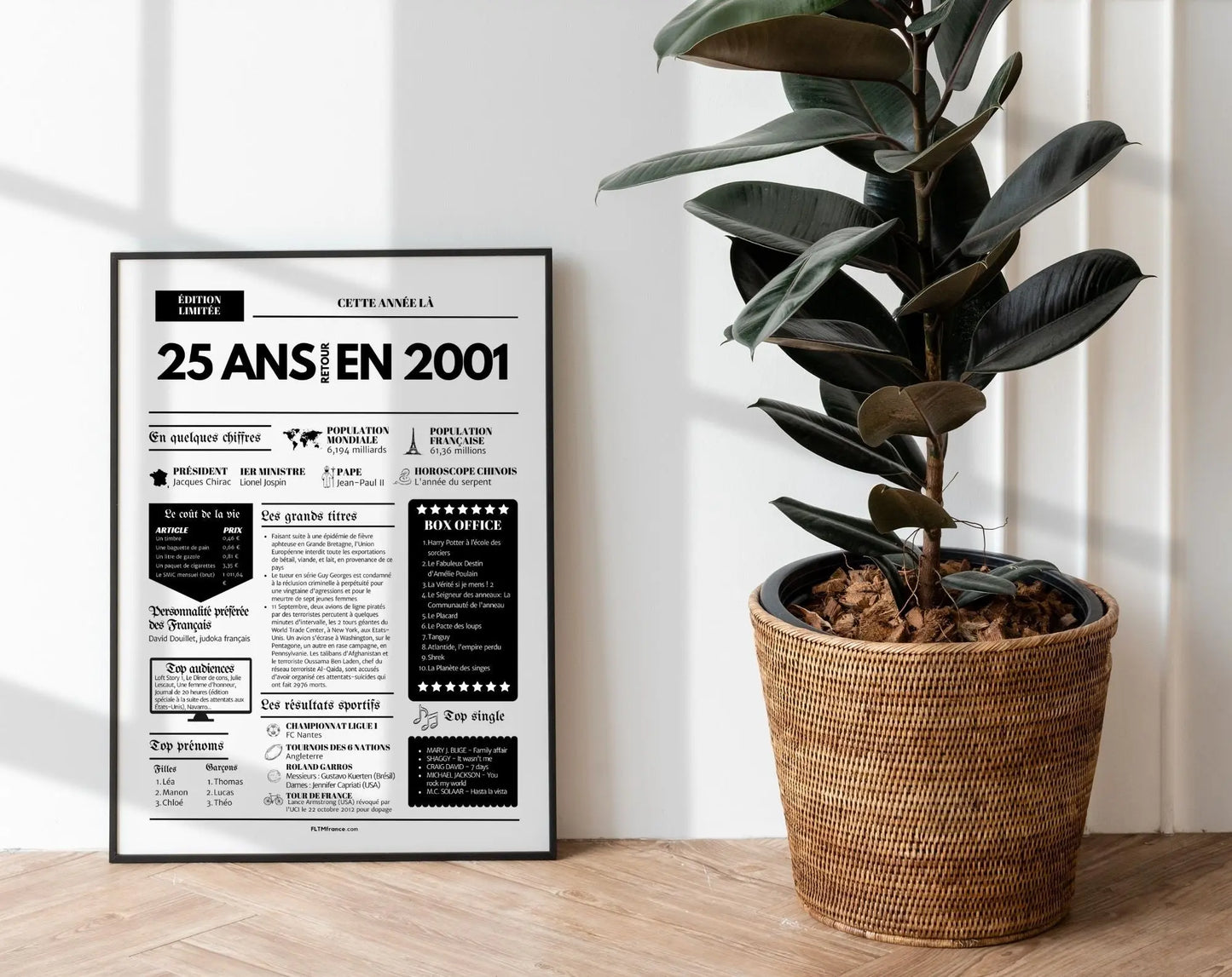 Affiche 25 ans retour en 2001 - Journal de l'année FLTM