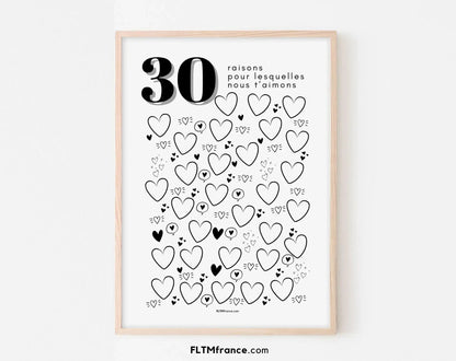 Affiche 30 raisons pour lesquelles nous t'aimons - Livre d'or 30 ans FLTMfrance