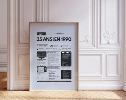 Affiche 35 ans retour en 1990 - Journal de l'année FLTMfrance