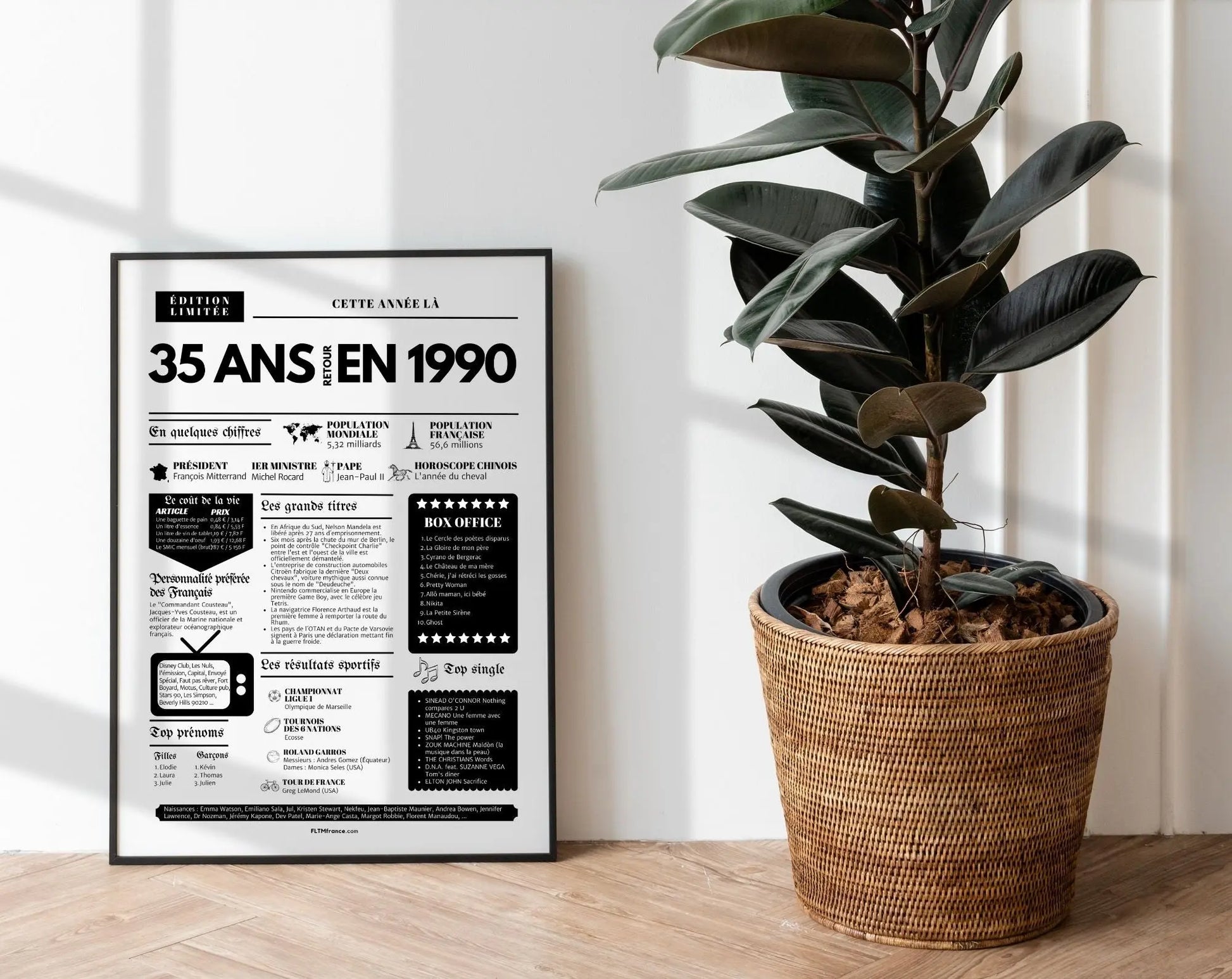 Affiche 35 ans retour en 1990 - Journal de l'année FLTMfrance