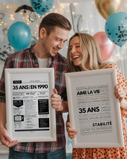 Affiche 35 ans retour en 1990 - Journal de l'année FLTMfrance