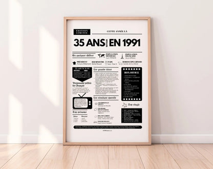 Affiche 35 ans retour en 1991 - Journal de l'année FLTM