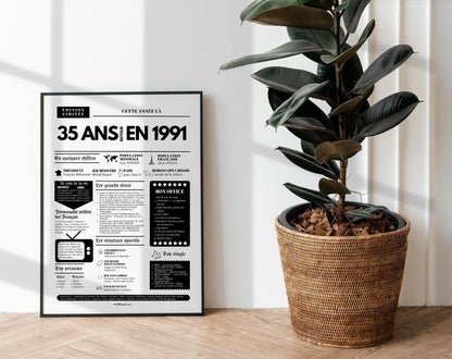 Affiche 35 ans retour en 1991 - Journal de l'année FLTM