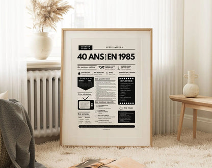 Affiche 40 ans retour en 1984 année de naissance FLTMfrance