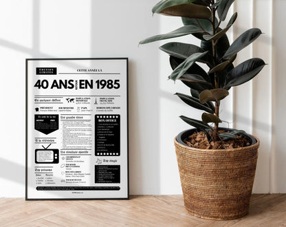 Affiche 40 ans retour en 1984 année de naissance FLTMfrance